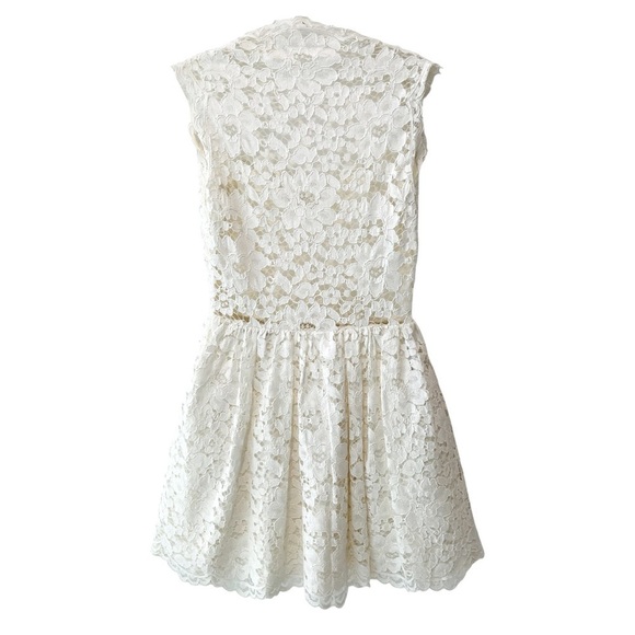 ALEXIS White Lace Ruffle V-Neck Mini Dress Women XS - Picture 3 of 6